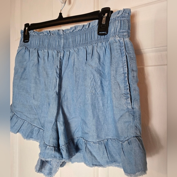 Aerie Chambray Medium Blue Pull On Shorts - Picture 3 of 12